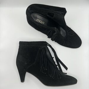 Maje Womens Black Fringe Boots size 5.5